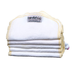 Stack of Bundle Baby cloth wipes for use with cloth diapers